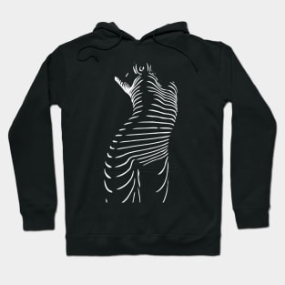 striped woman silhouette Hoodie